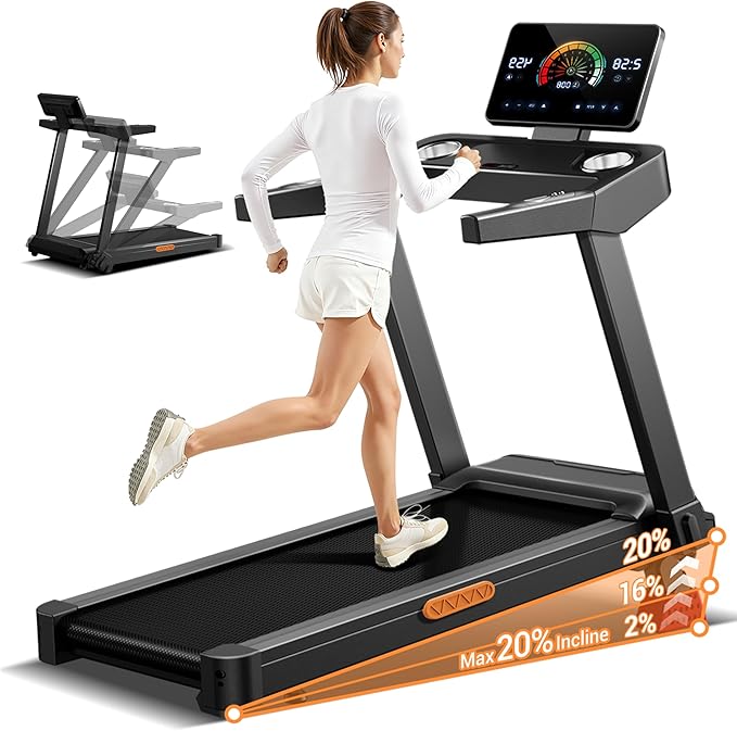 Decorcn Folding Treadmill for Home (4.5HP, 20 Incline Levels)